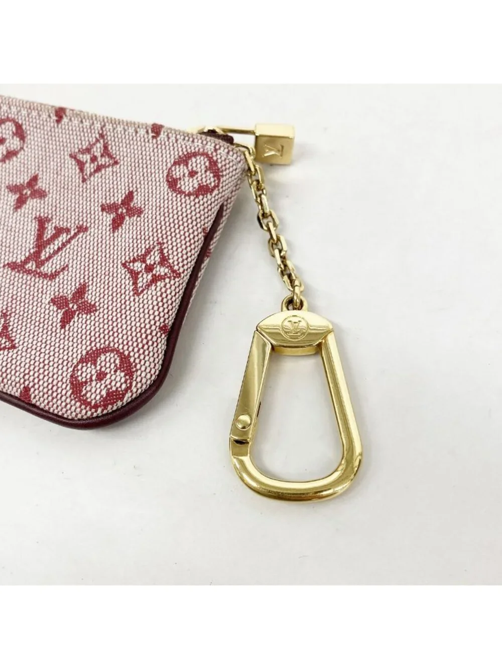 Louis Vuitton Coin Purse Monogram Mini Lin Pochette Cles Cerise
